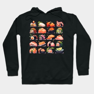 Cute Sushi Anime Food Pixel Art Hoodie